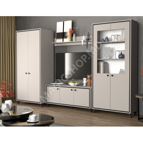 Comoda TV Tina 3D 130 cm cașmir/negru